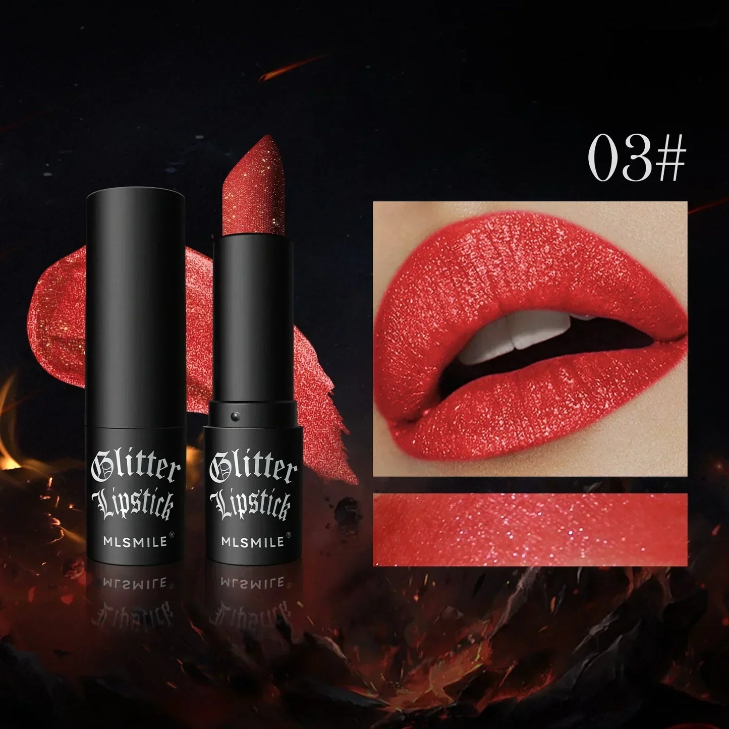 GlamSparkle™ - Diamantglittrande läppstift med långvarig, vattenfast pärlemorskimrande glans