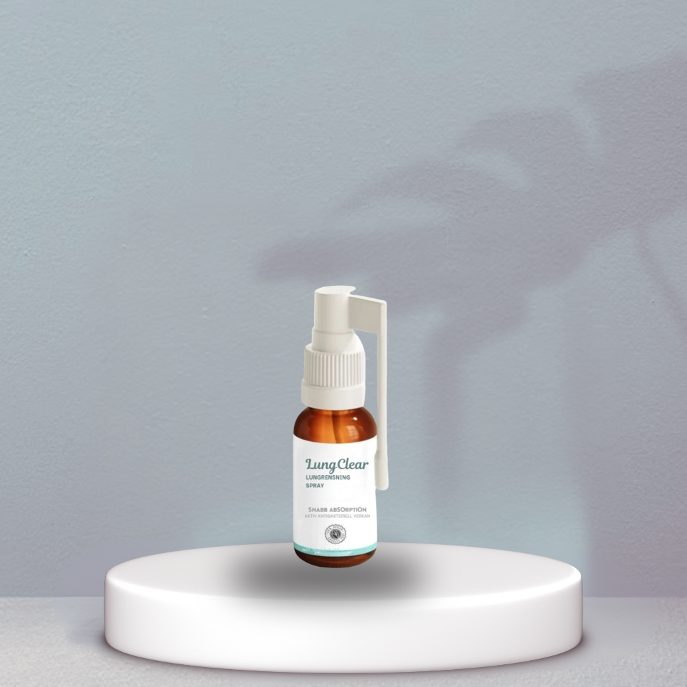 LungClear™ Spray | avlägsnar 96% av slem som fastnat i lungorna på 2 minuter