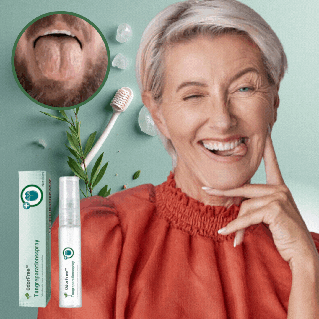 OdorFree™ spray | Eliminerar beläggningar på tungan och dålig andedräkt i 24 timmar