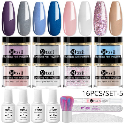 GlitterGlow Nail Powder™ - Set med skimrande dekorationer för nagelkonst