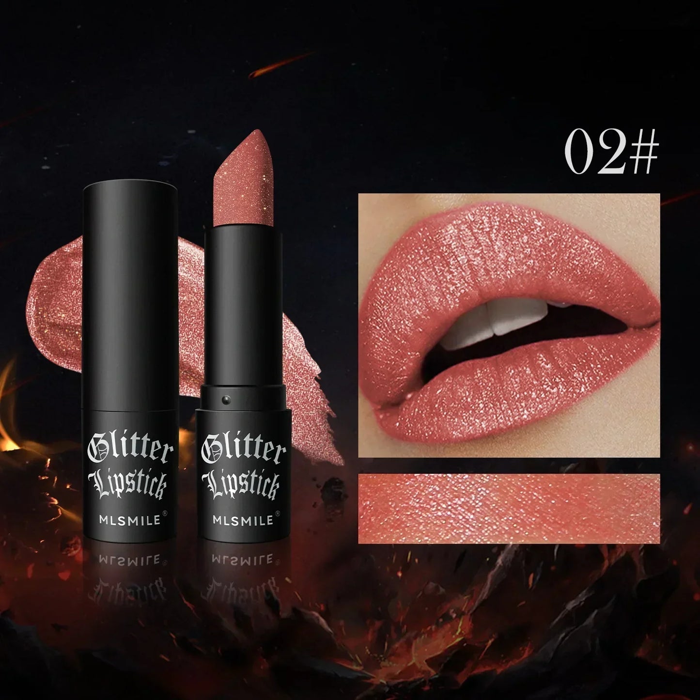 GlamSparkle™ - Diamantglittrande läppstift med långvarig, vattenfast pärlemorskimrande glans