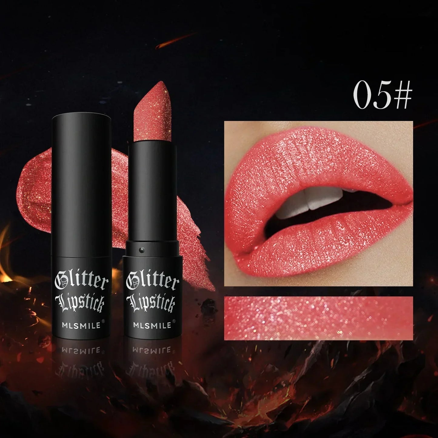 GlamSparkle™ - Diamantglittrande läppstift med långvarig, vattenfast pärlemorskimrande glans