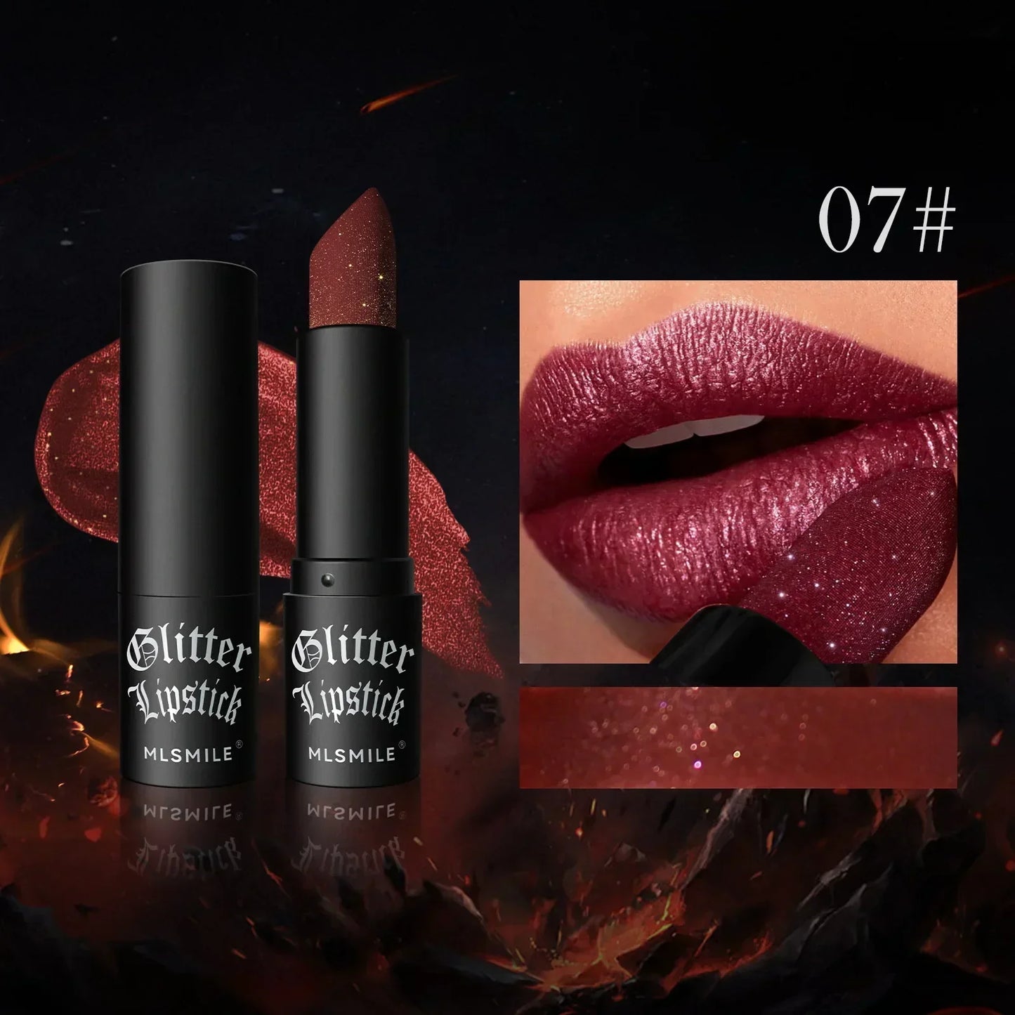 GlamSparkle™ - Diamantglittrande läppstift med långvarig, vattenfast pärlemorskimrande glans