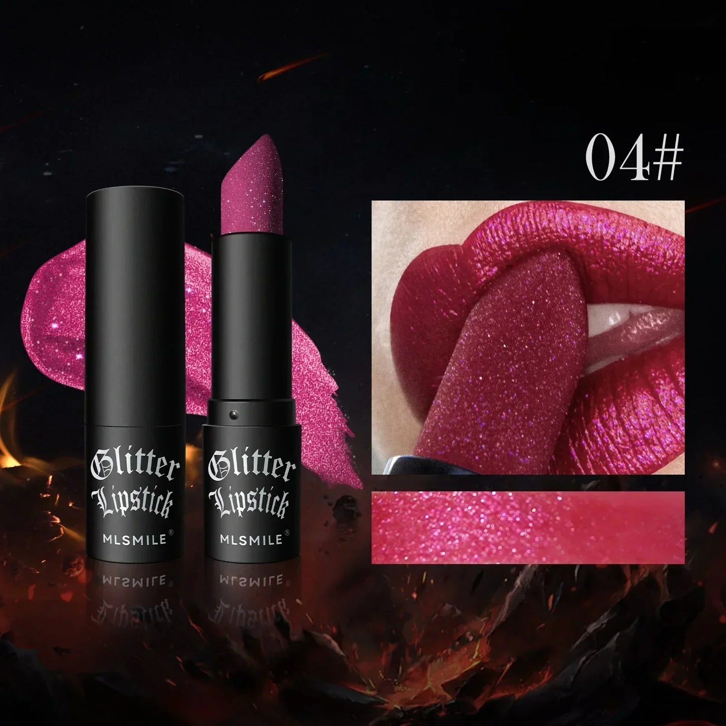 GlamSparkle™ - Diamantglittrande läppstift med långvarig, vattenfast pärlemorskimrande glans