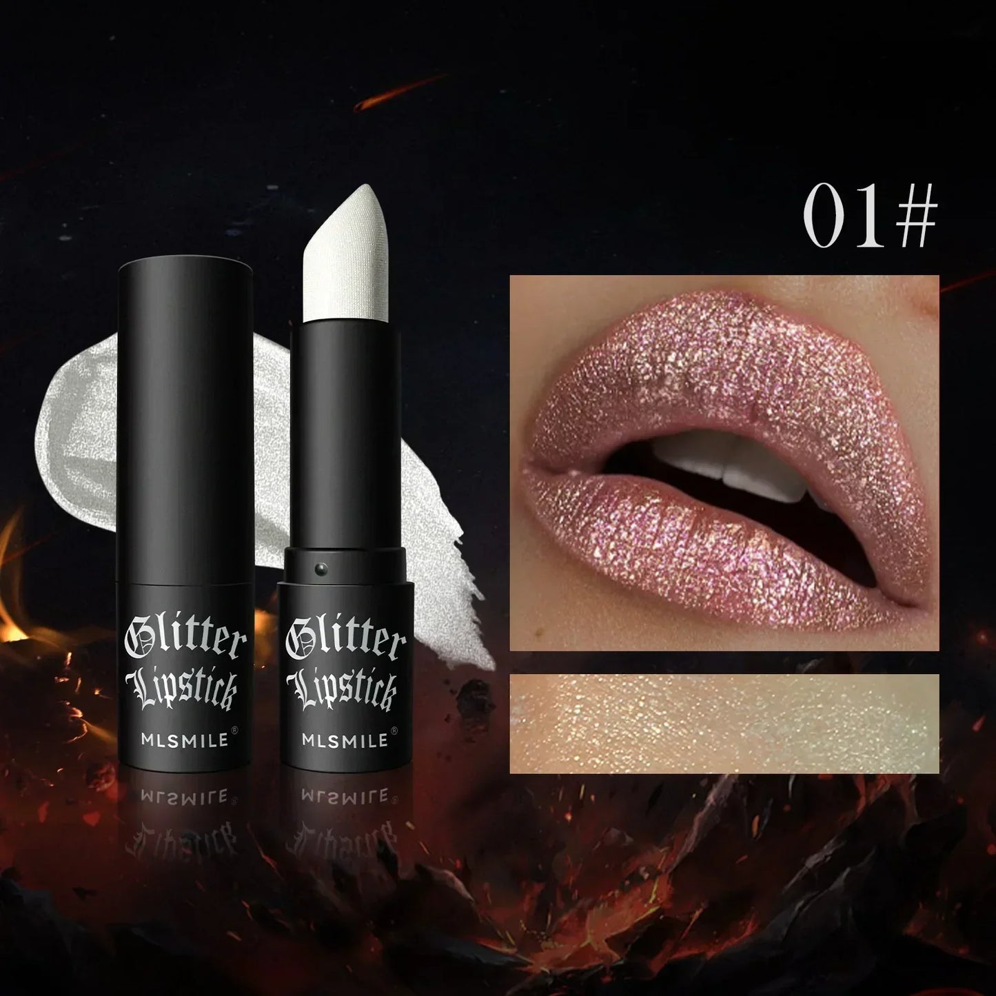 GlamSparkle™ - Diamantglittrande läppstift med långvarig, vattenfast pärlemorskimrande glans